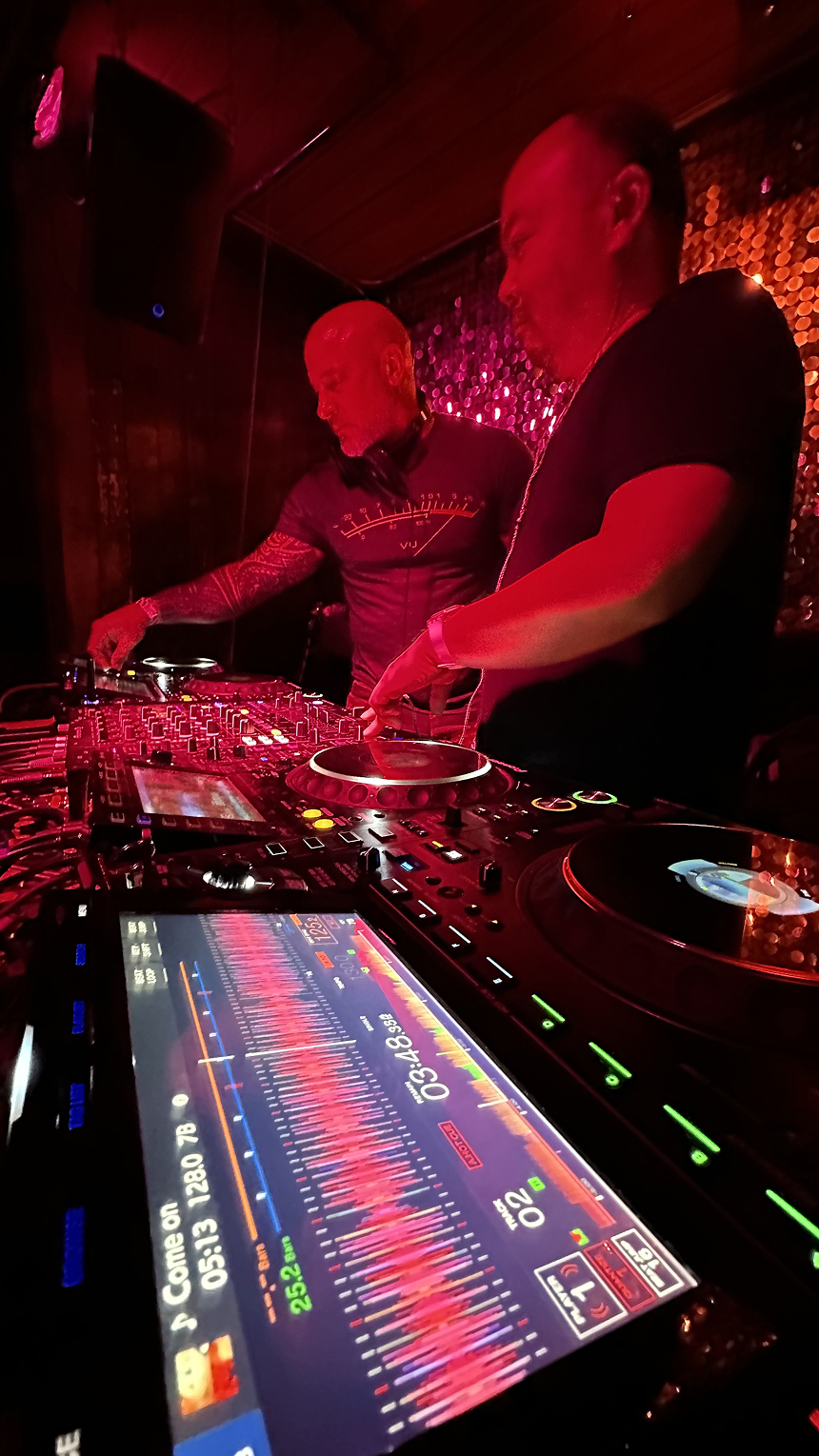 Phil Anthony and DJ Sang-Do hard at work behind the decks